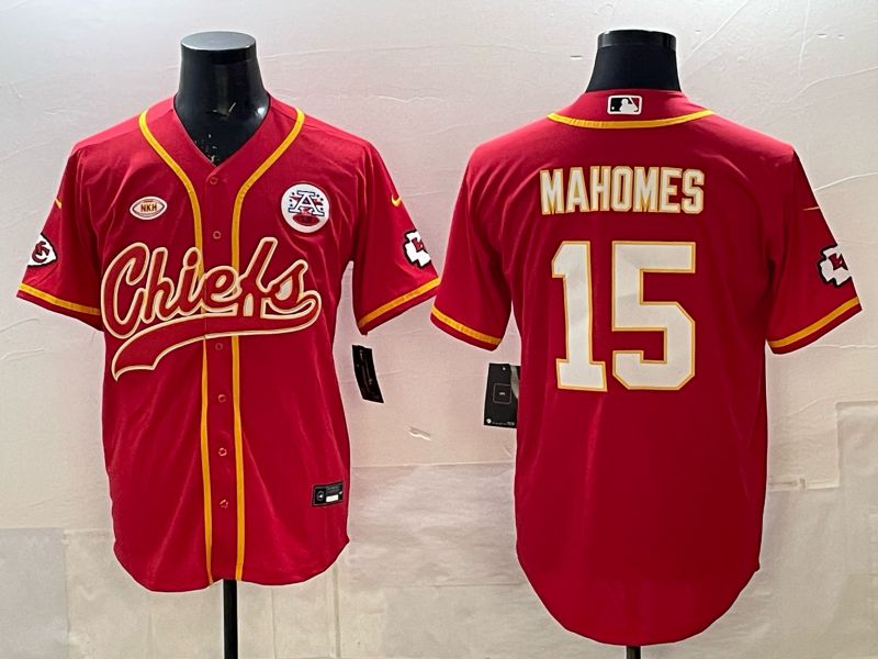 Men 2025 Nike Kansas City Chiefs #15 Mahomes Red 3th generation Joint Name Limited NFL Jersey 007-0